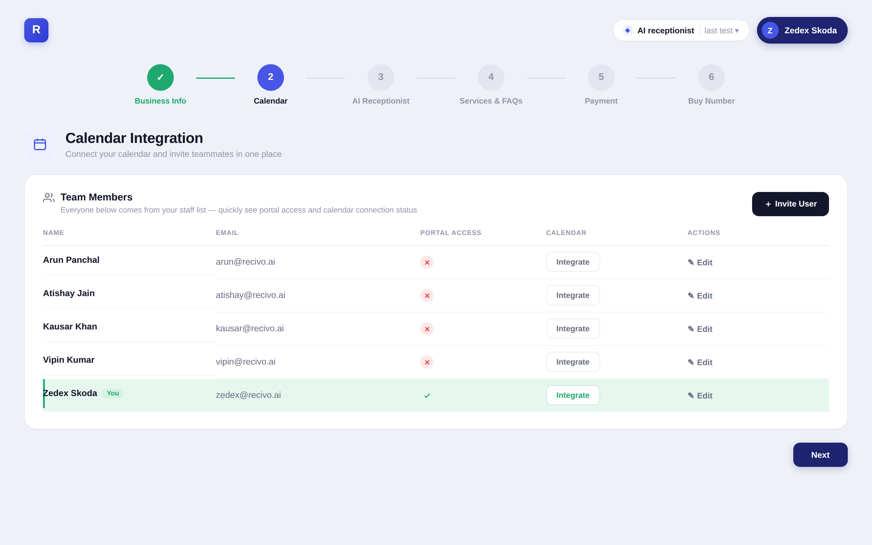 Calendar integration